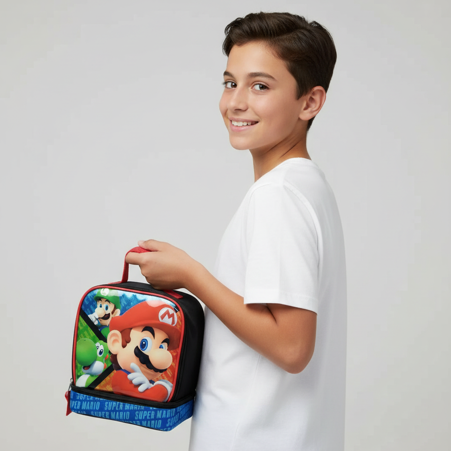 Lonchera Mario, Luigi y Yoshi - Personajes Nintendo Super Mario para Almuerzos Divertidos - Fan Army