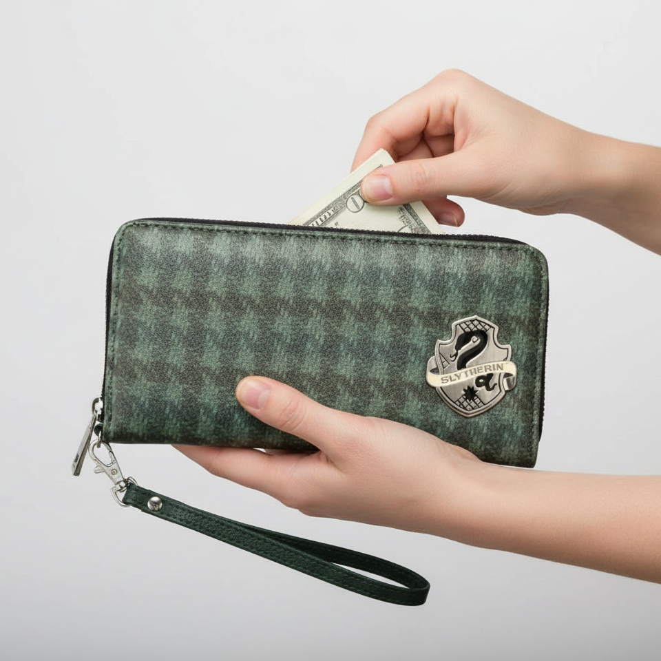 Cartera Harry Potter Slytherin - Diseño de Moda con Escudo para Fans de la Casa - Fan Army