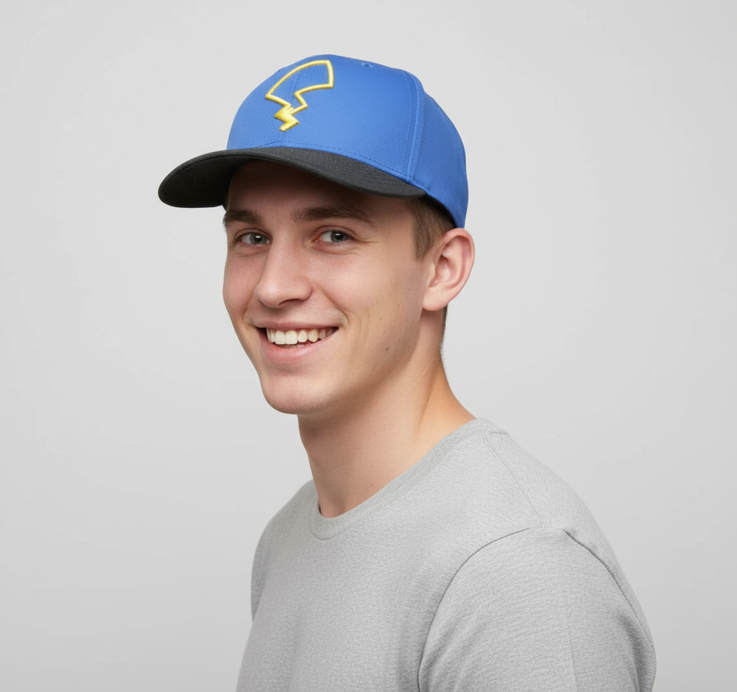 Bioworld Gorra Snapback Pokémon Pikachu con Cola Bordada - Acrílico, Ajustable, Diseño Estructurado, Producto Oficial para Fans - Fan Army