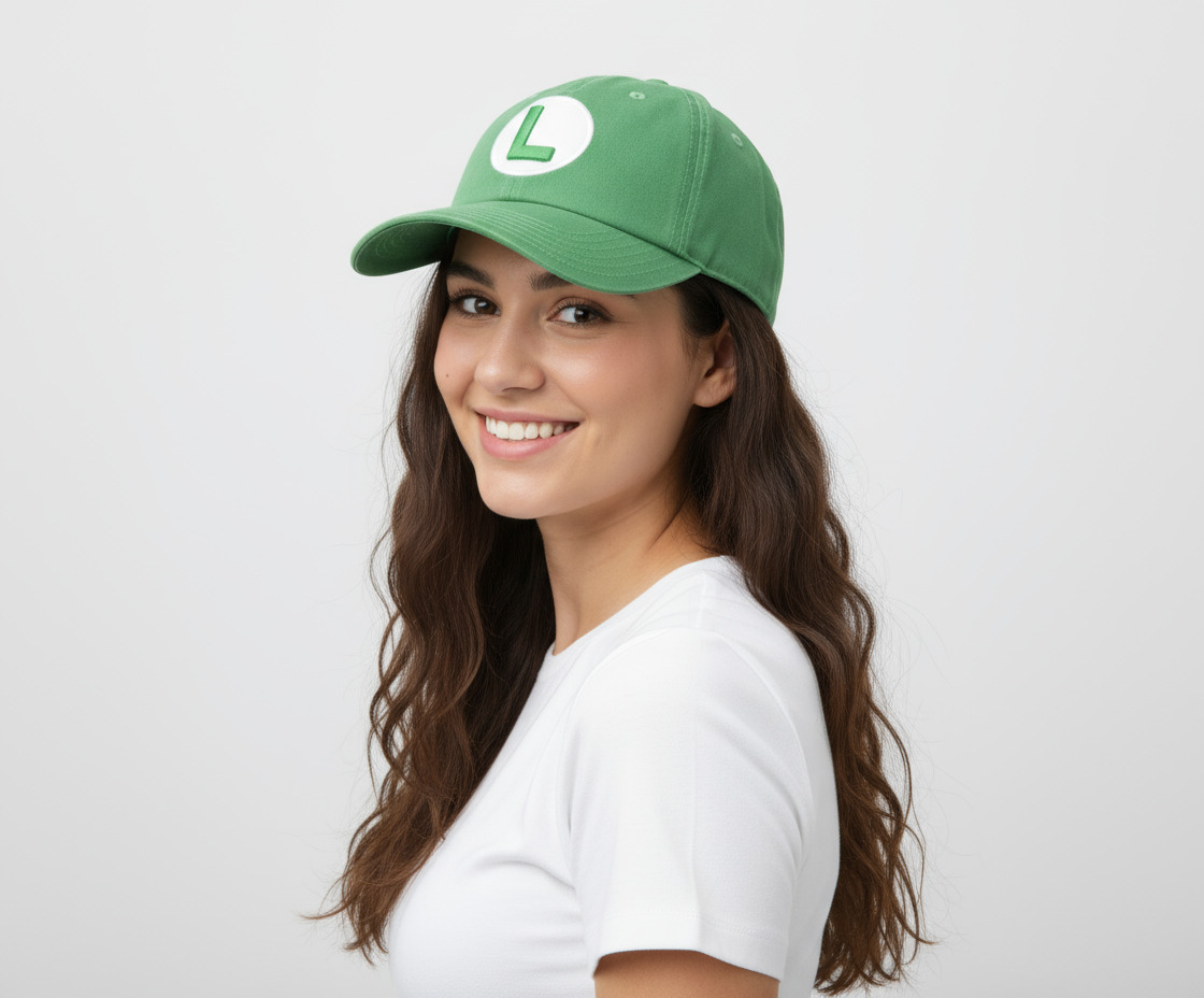 Gorra Curva Luigi "L" verde Super Mario Bros - Fan Army