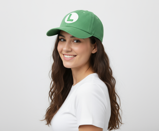 Gorra Curva Luigi "L" verde Super Mario Bros - Fan Army