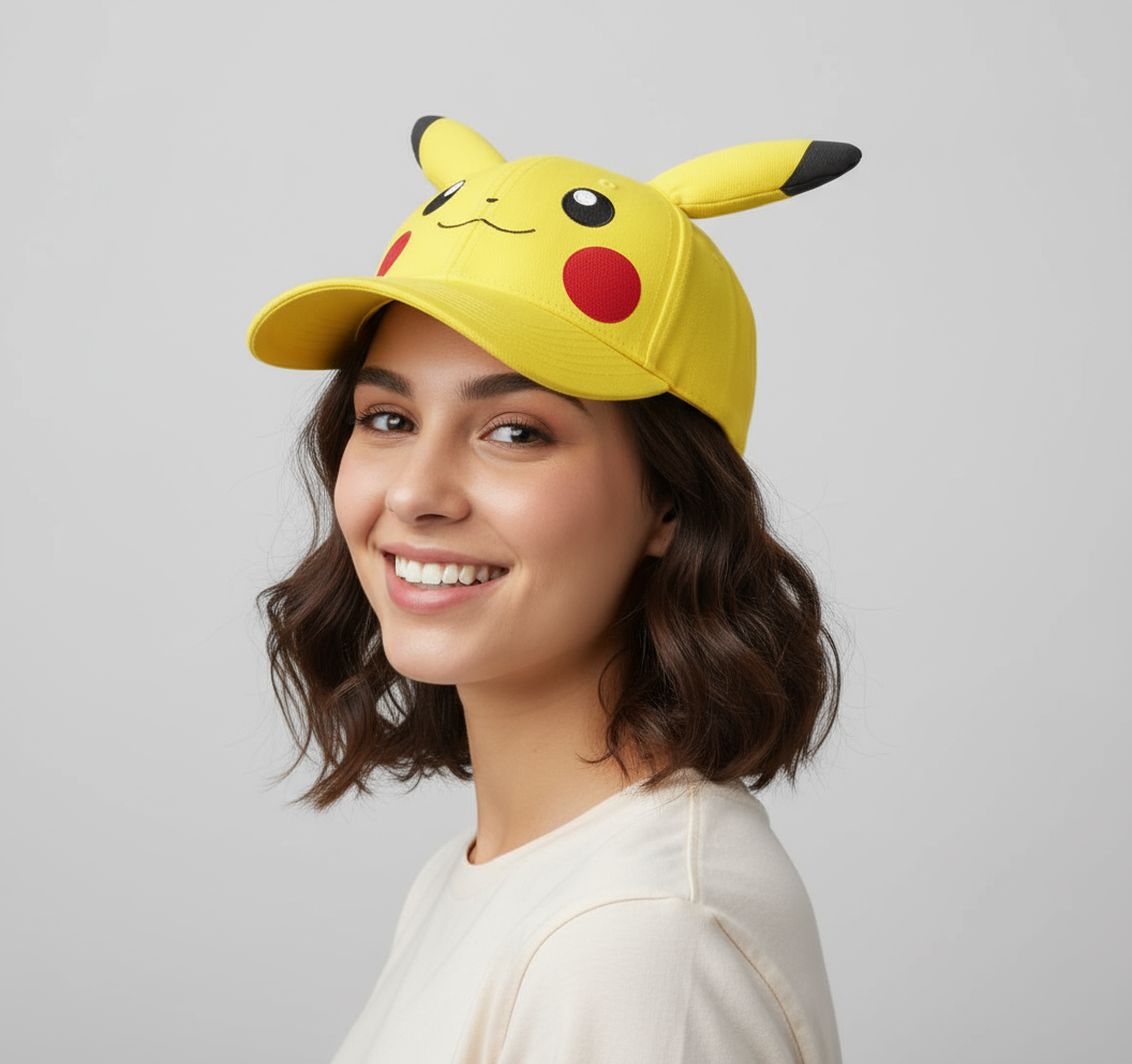 Bioworld Gorra Pikachu con Orejas en 3D Ajustable - Fan Army