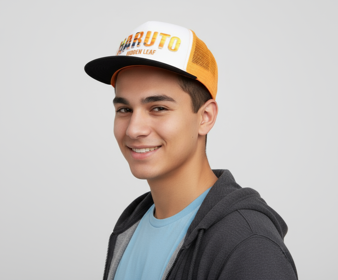 Naruto Gorra Visera Plana Trucker Golden Leaf Shipuden ajustable - Fan Army