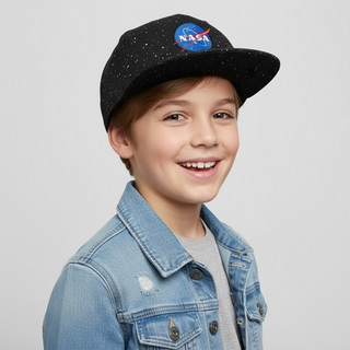 Gorra NASA Logo y estrellas con visera plana para niños - Fan Army