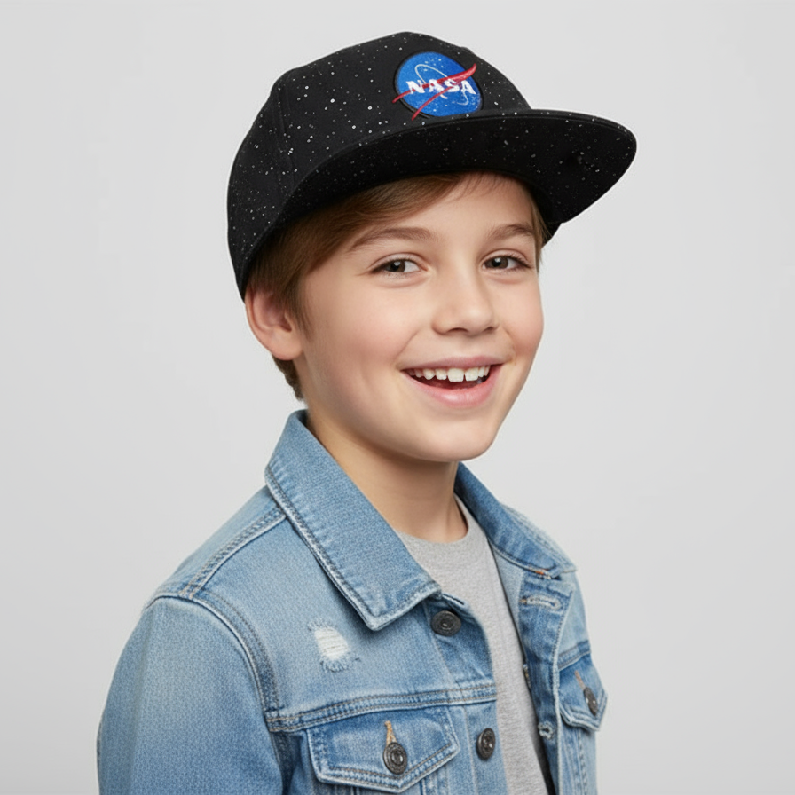 Gorra NASA Logo y estrellas con visera plana para niños - Fan Army