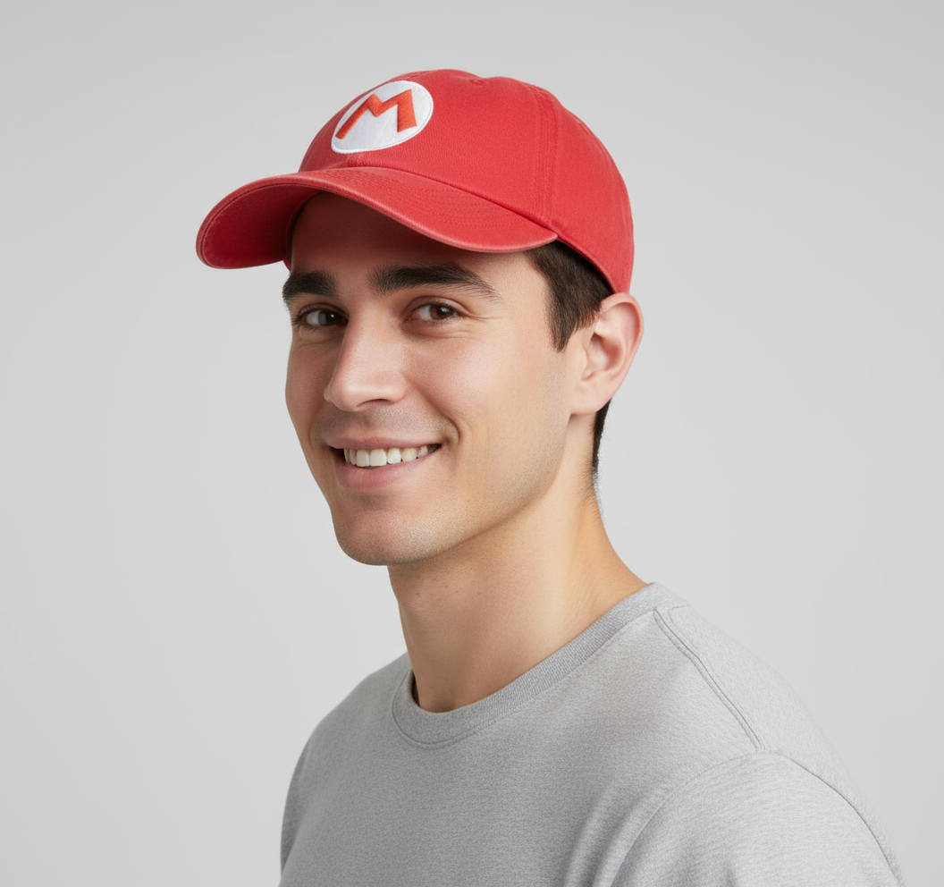 Super Mario Gorra Curva "M" Roja Mario Bros Clasica Bioworld - Fan Army