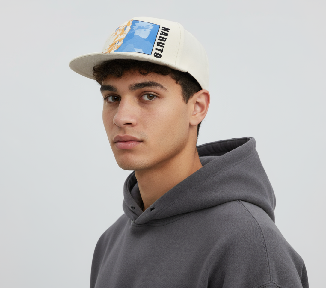 Naruto Gorra Unisex Action Skater Shipuden Beige Ajustable - Fan Army