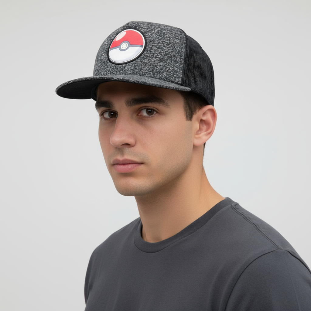 Gorra Pokemon Trucker Plana Bioworld Pokebola Logo Original - Fan Army