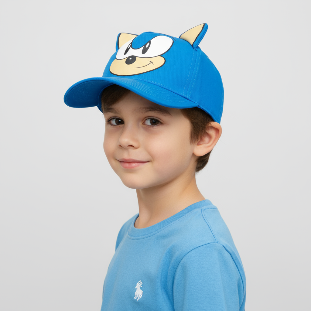 Sonic Gorra para niños ajustable con orejas 3D azul original SEGA - Fan Army