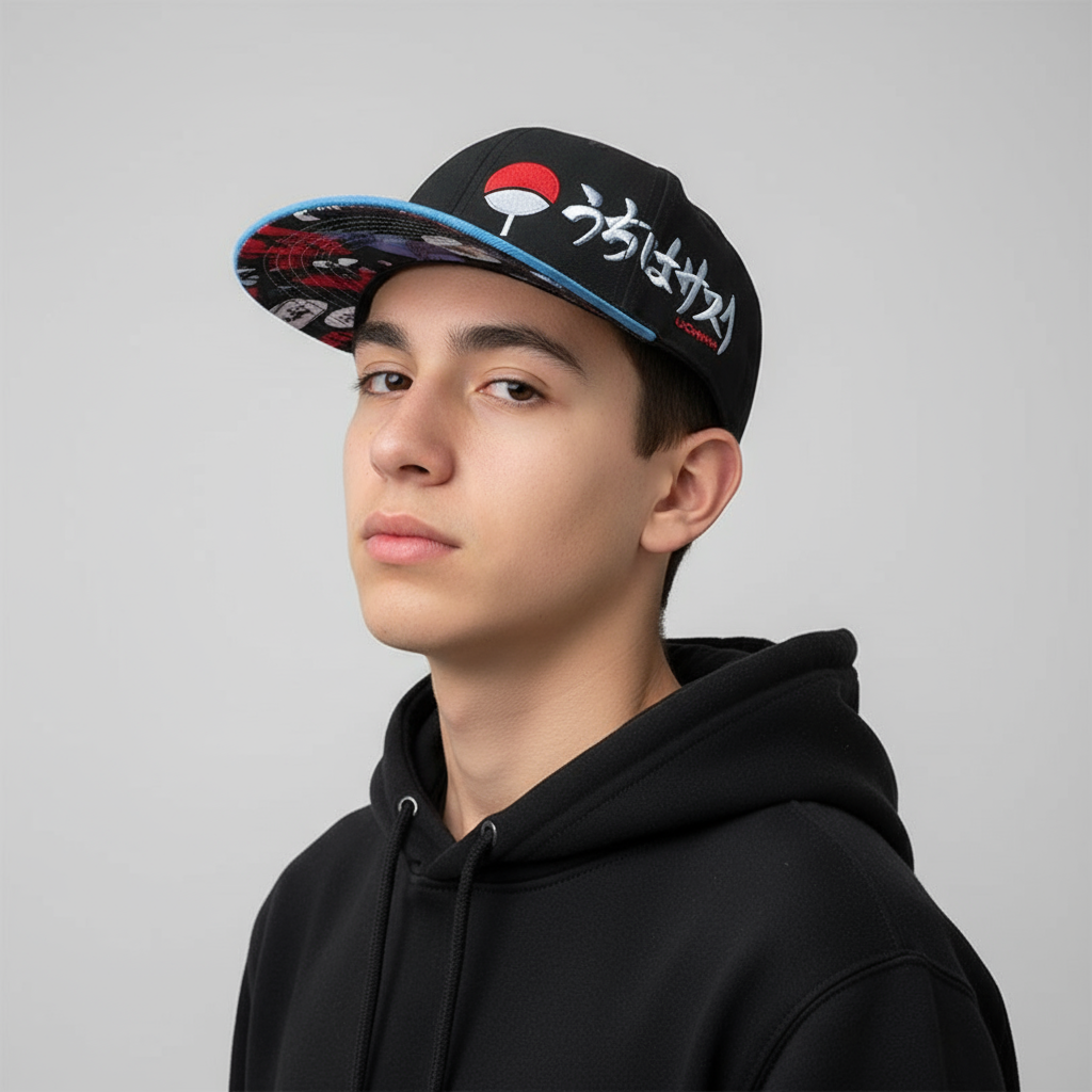 Gorra Curva Naruto Negra Sasuke - Diseño Uchiha para Hombre y Mujer, Estilo Anime - Fan Army