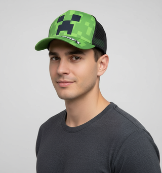 Gorra Creeper Minecraft con Logo Original - Fan Army