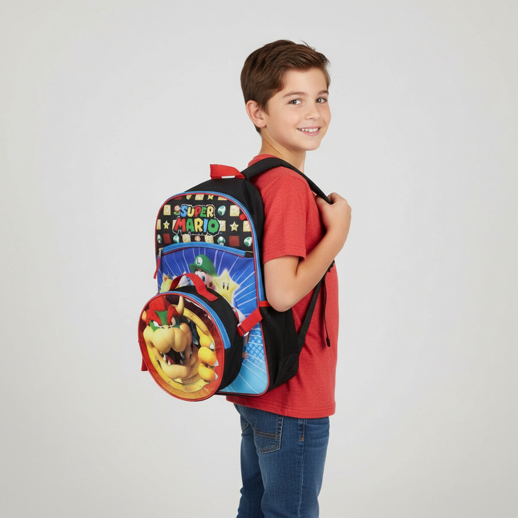 Super Mario Set 5 pza Mochila Bowser - Fan Army