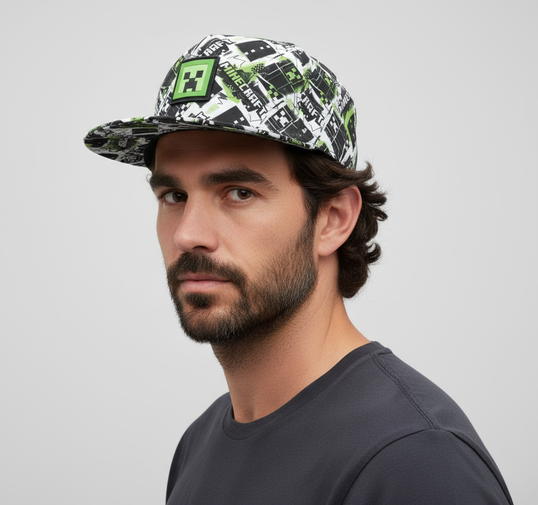 Gorra Plana Minecraft con Creeper Original  - Fan Army