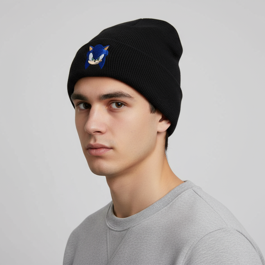 Beanie Sonic Bordado Azul - Fan Army