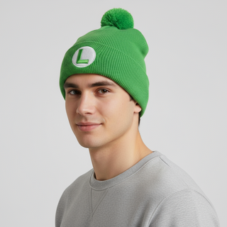 Gorro Luigi Super Mario Bros Nintendo, Beanie para Frío Verde - Fan Army