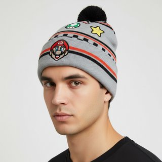 Beanie Mushroom and Star Knit - Fan Army