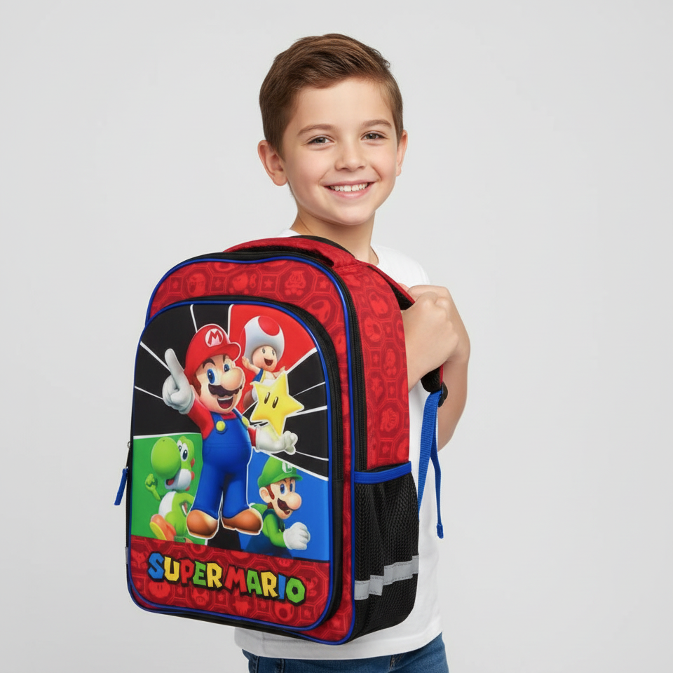 Super Mario Mochila Escolar Bioworld Original - Fan Army