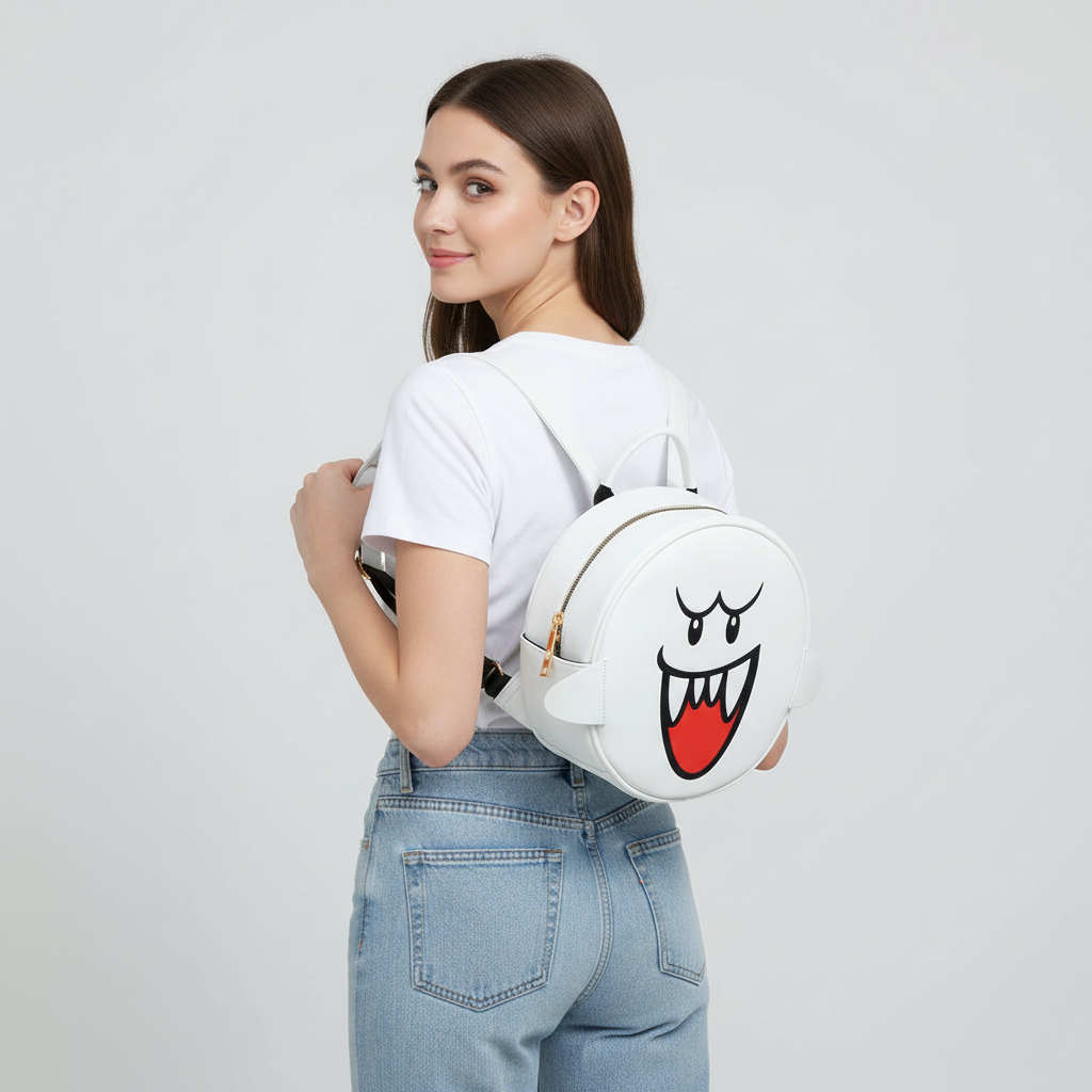 Mini Mochila Boo Diseño Oficial Super Mario - Brilla en la Oscuridad - Fan Army