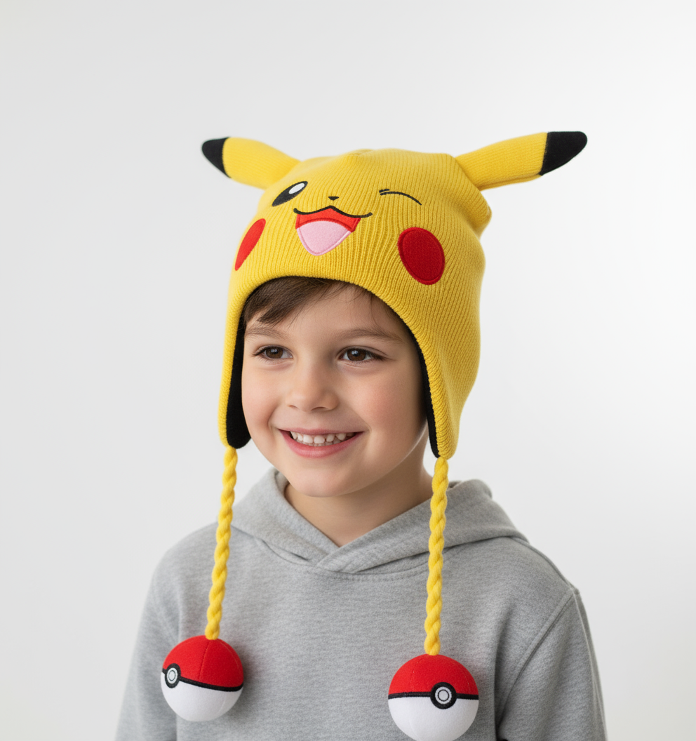Beanie Pokémon Pikachu y Pokebolas - Fan Army