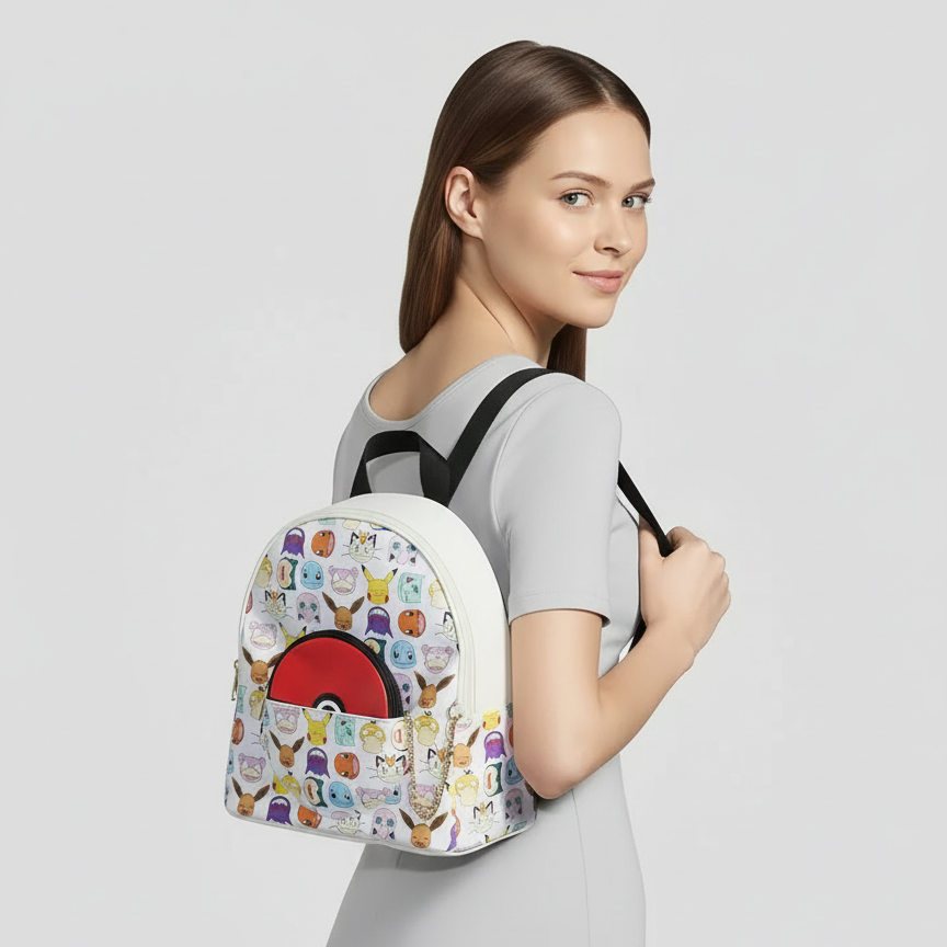 Bioworld Mochila Mini Estampado Pokébola para Mujeres y Niñas Pokémon - Fan Army