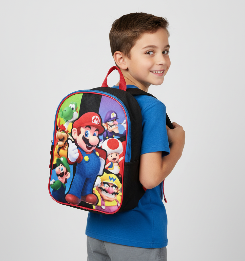 Mochila Pequeña Super Mario Bros Personajes - Colores Vibrantes para Fans de Nintendo - Fan Army
