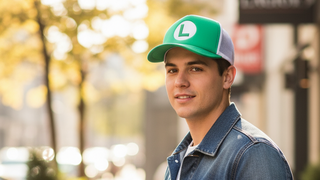 Super Mario | Gorra Luigi "L" Ajustable con Visera Curva, Verde y Gris, Producto Oficial de Nintendo - Bioworld - Fan Army
