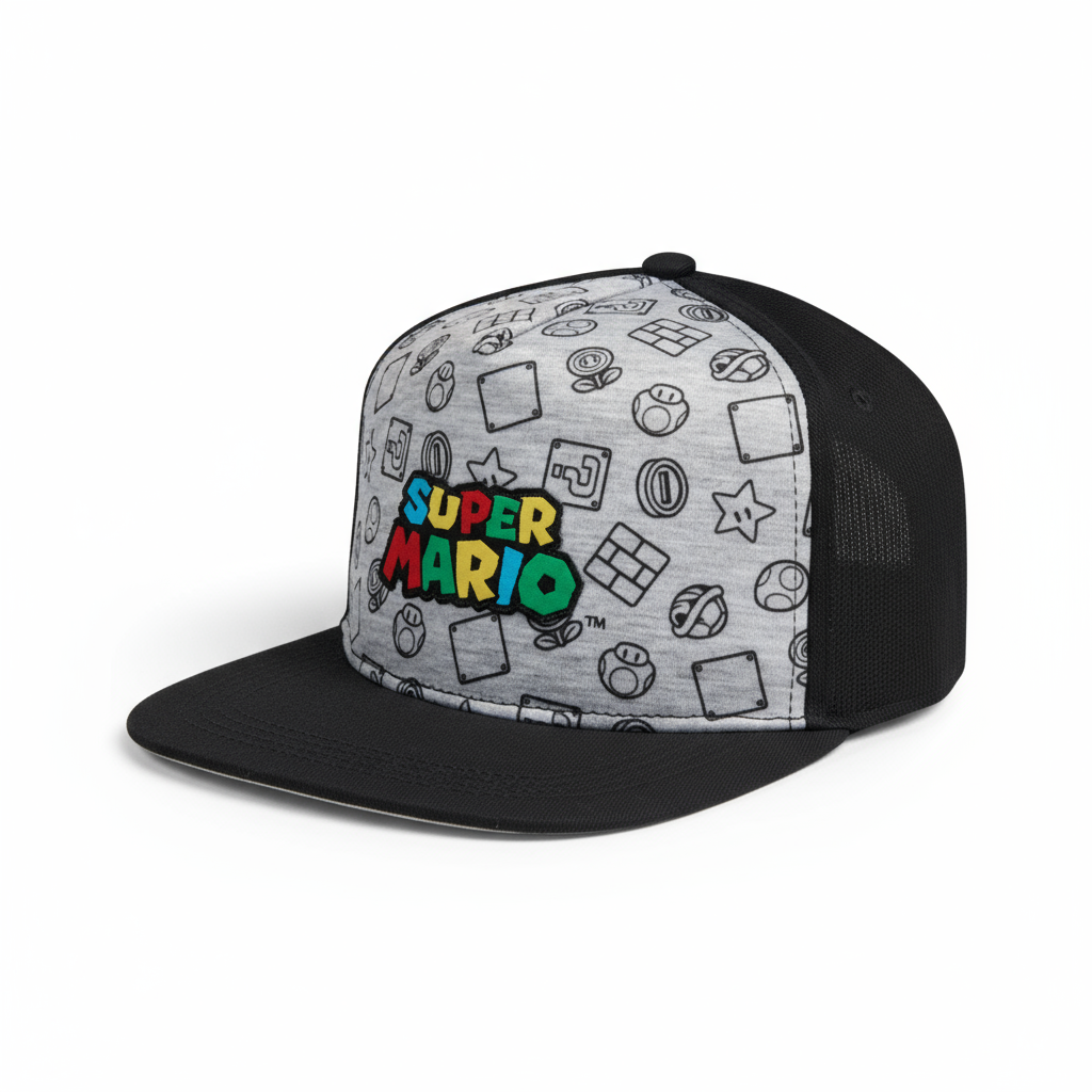 Gorra Baseball Super Mario Original Ajustable Color Gris - Fan Army