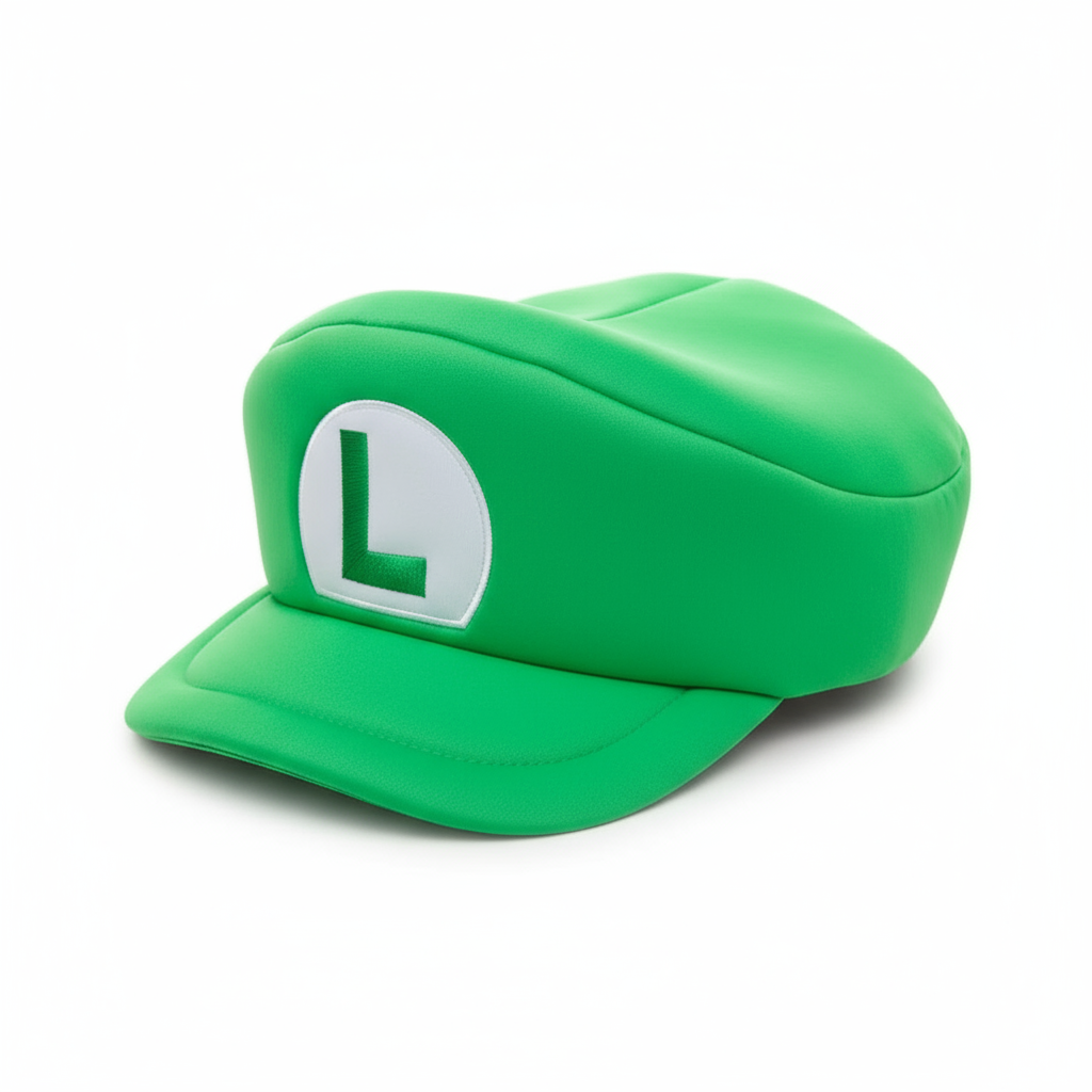 Gorra Super Mario | Cosplay Luigi "L" Disfraz Verde, Producto Oficial de Nintendo - Bioworld