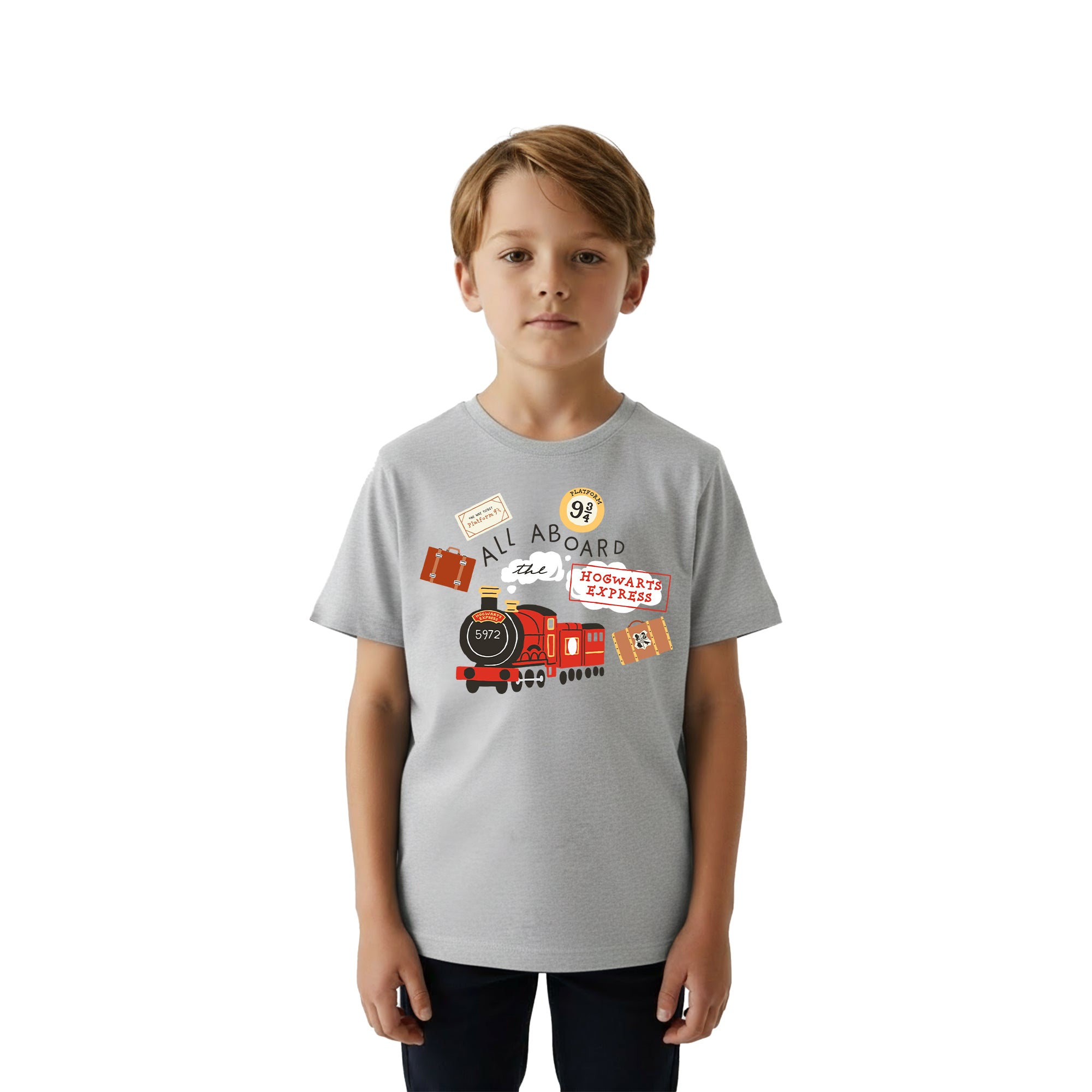Playera Niño Harry Potter Niño Niña Gris Warner Original Hogwarts Express