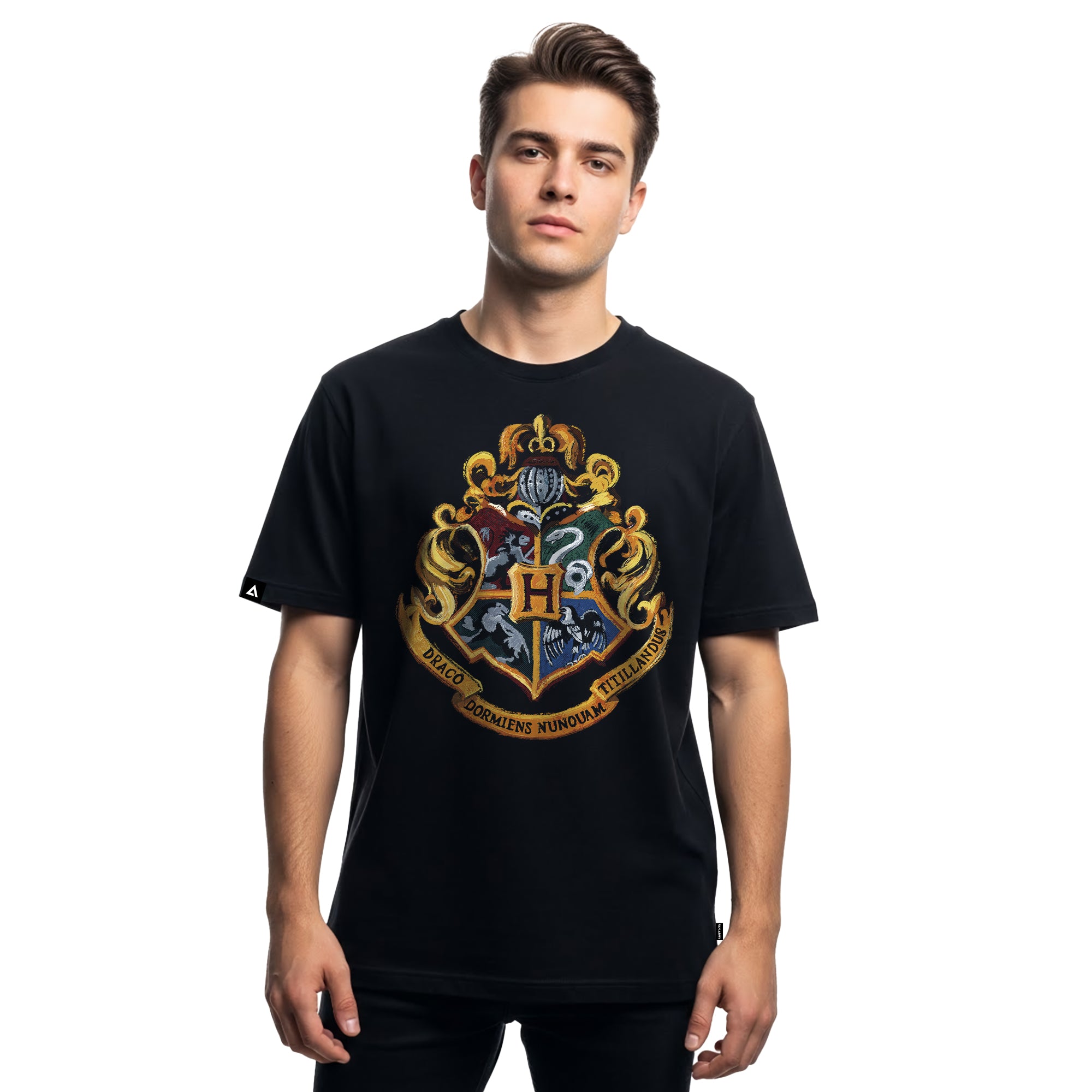 Playera Harry Potter Hombre Mujer Negro Warner Original Escudo Hogwarts