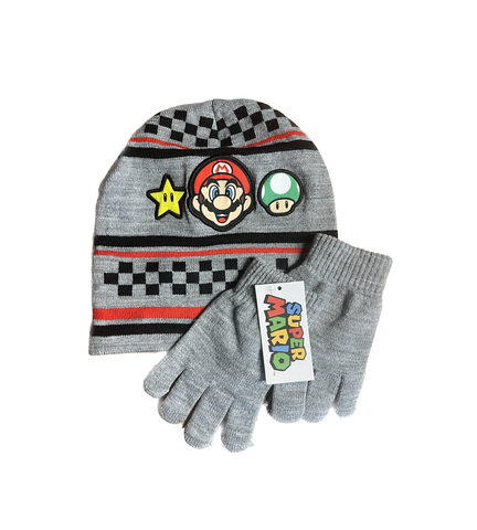 Gorro para Frío Super Mario Kart (Con guantes)- Super Estrella y Champiñón, Diseño Nintendo