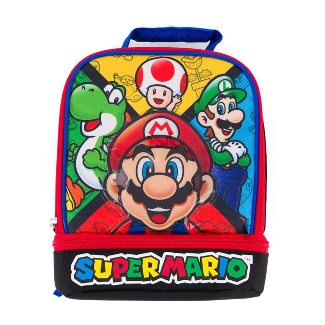 Super Mario Lonchera Escolar Para Niños con Dos compartimentos para termo - Fan Army
