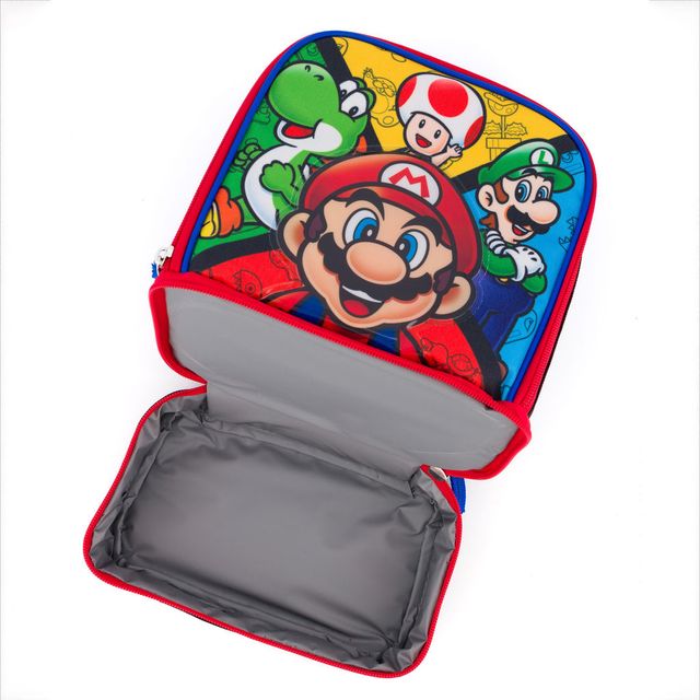 Super Mario Lonchera Escolar Para Niños con Dos compartimentos para termo - Fan Army