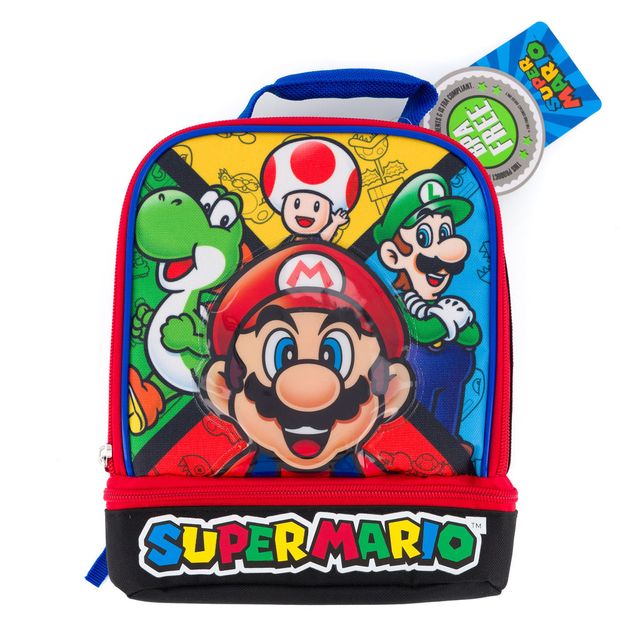 Super Mario Lonchera Escolar Para Niños con Dos compartimentos para termo - Fan Army