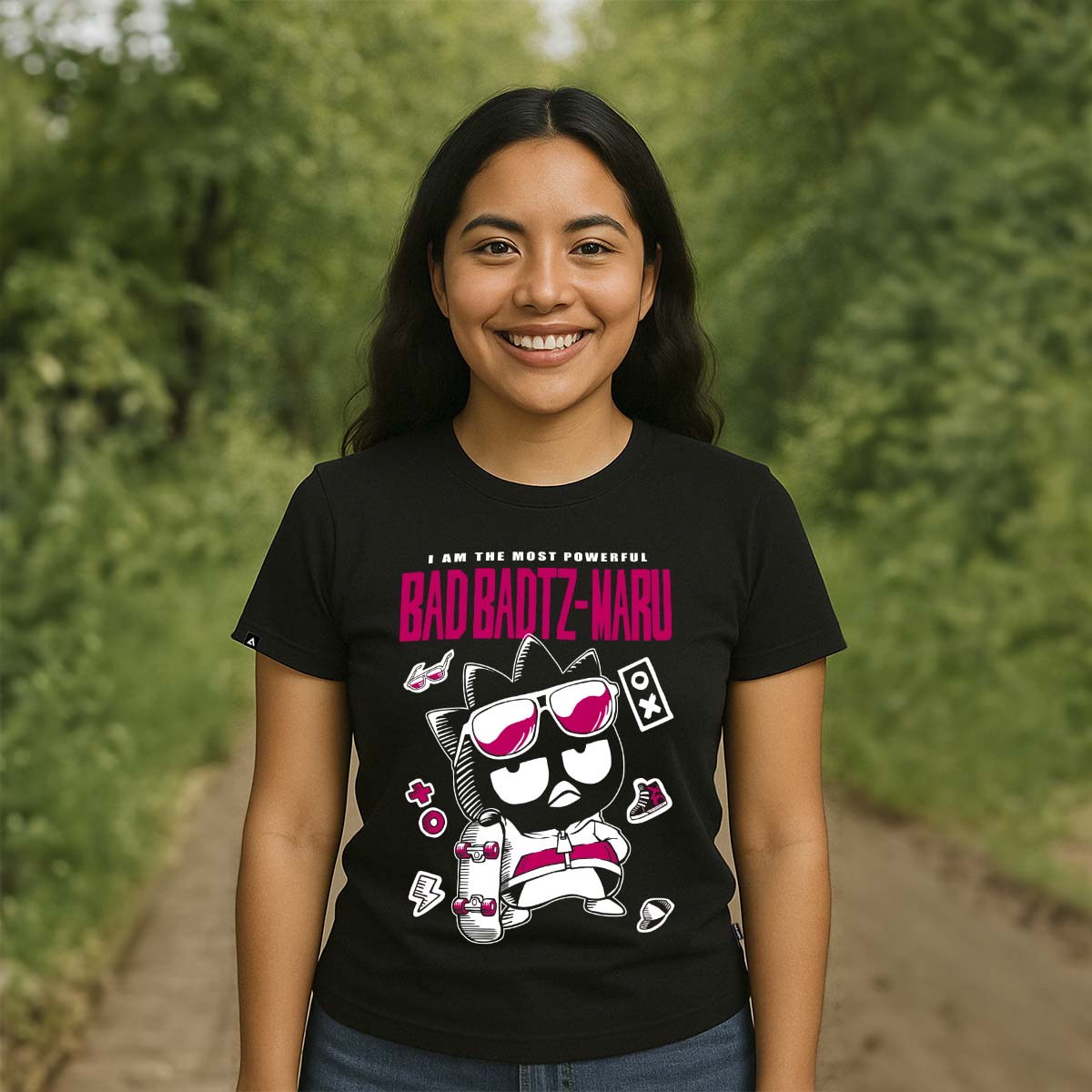 Playera Hombre Mujer Negro Bad Badtz-Maru Powerful - Fan Army
