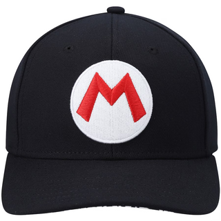 Bioworld Gorra Snapback Negra Super Mario Bros Mario, Logo 'M' Bordado, Unisex, Nintendo Oficial