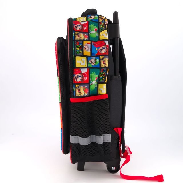 Super Mario Mochila con Rueditas para niños escolar bioworld original - Fan Army