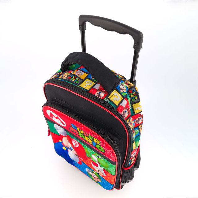 Super Mario Mochila con Rueditas para niños escolar bioworld original - Fan Army