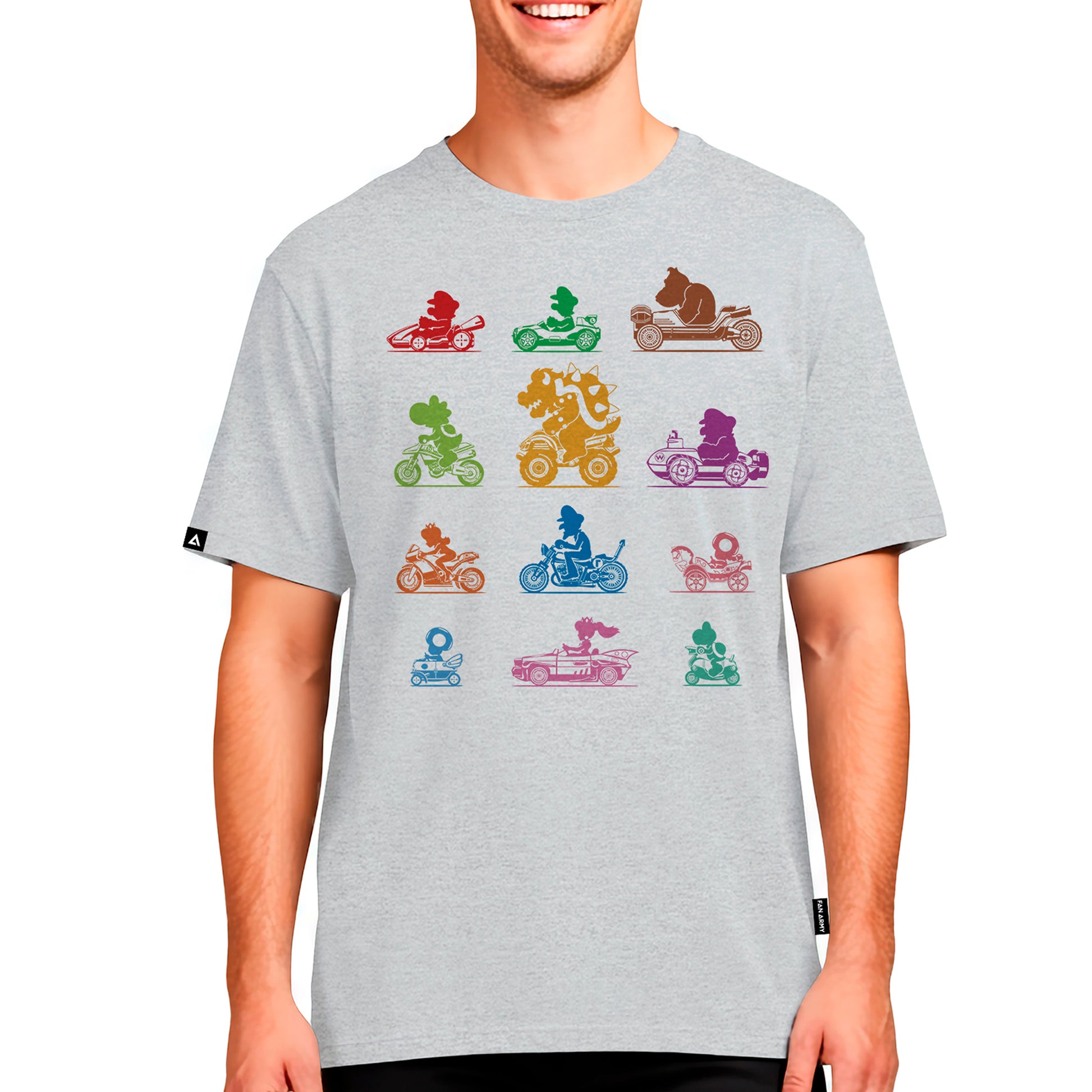 Playera Super Mario Hombre Mujer Gris Mario Kart 8 Nintendo Oficial - Fan Army