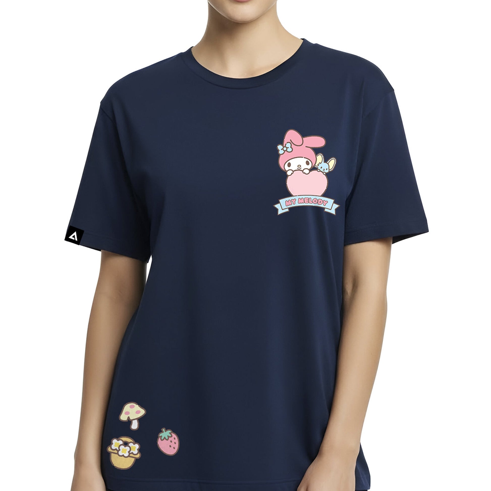Playera Hombre Mujer Azul Marino My Melody Strawberry - Fan Army