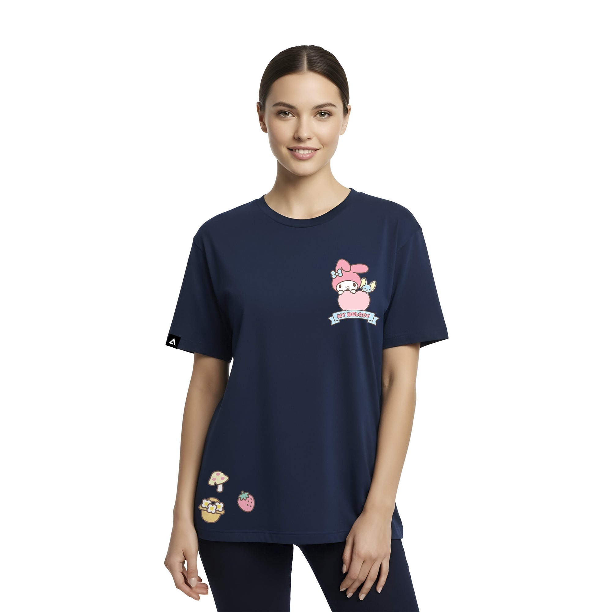Playera Hombre Mujer Azul Marino My Melody Strawberry - Fan Army