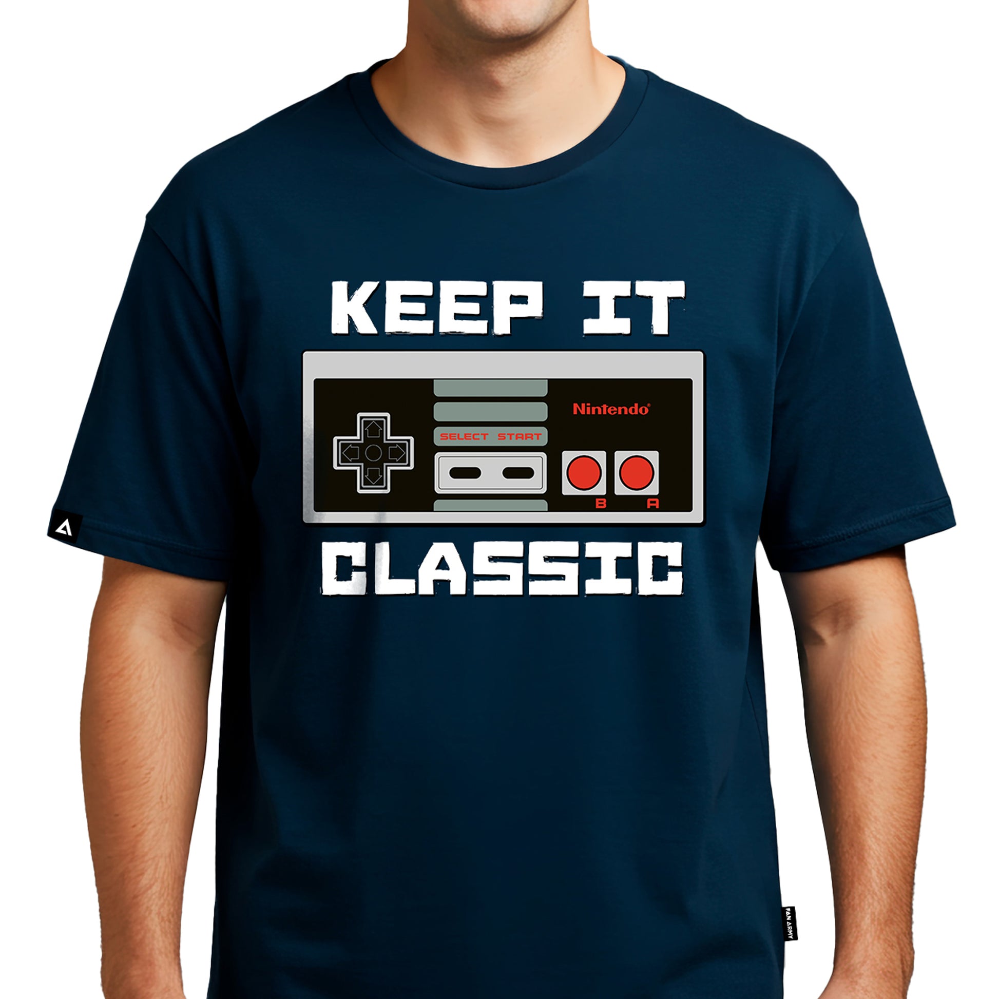 Playera Nintendo Hombre Mujer Azul Marino Keep It Classic Nintendo Oficial - Fan Army
