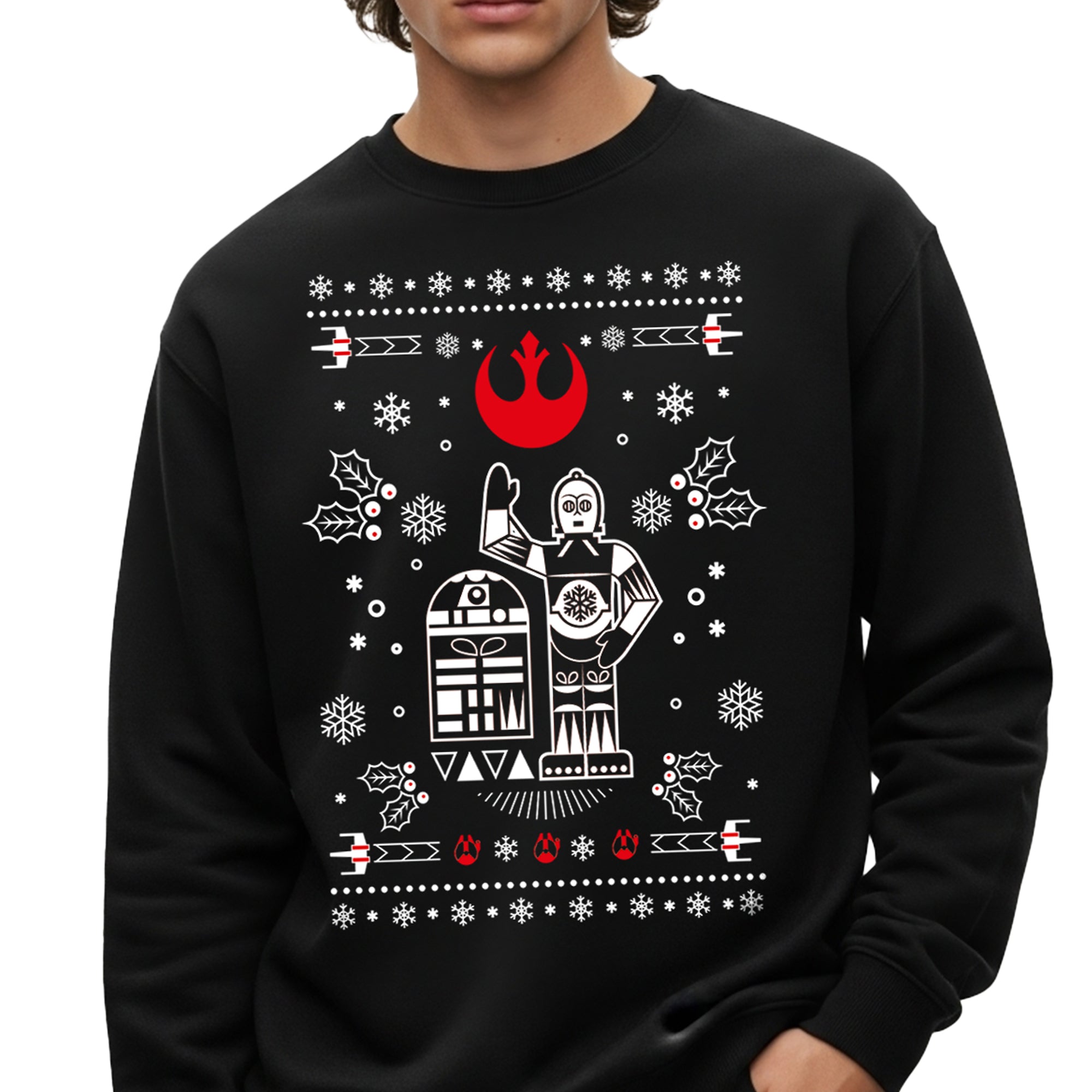 Sudadera Star Wars Navidad Hombre Mujer Arena Disney Original R2D2 & C-3PO - Fan Army