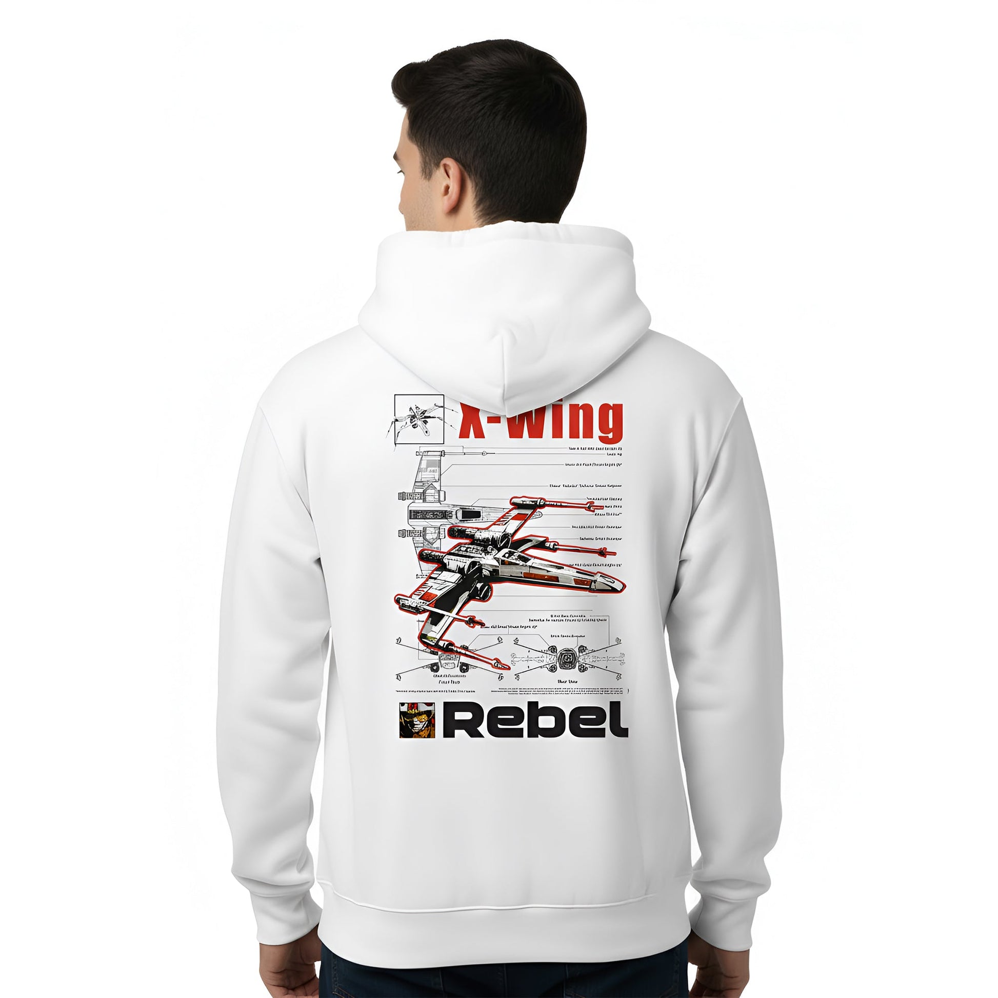 Hoodie Star Wars Hombre Mujer Blanco Disney Original X-Wing - Fan Army