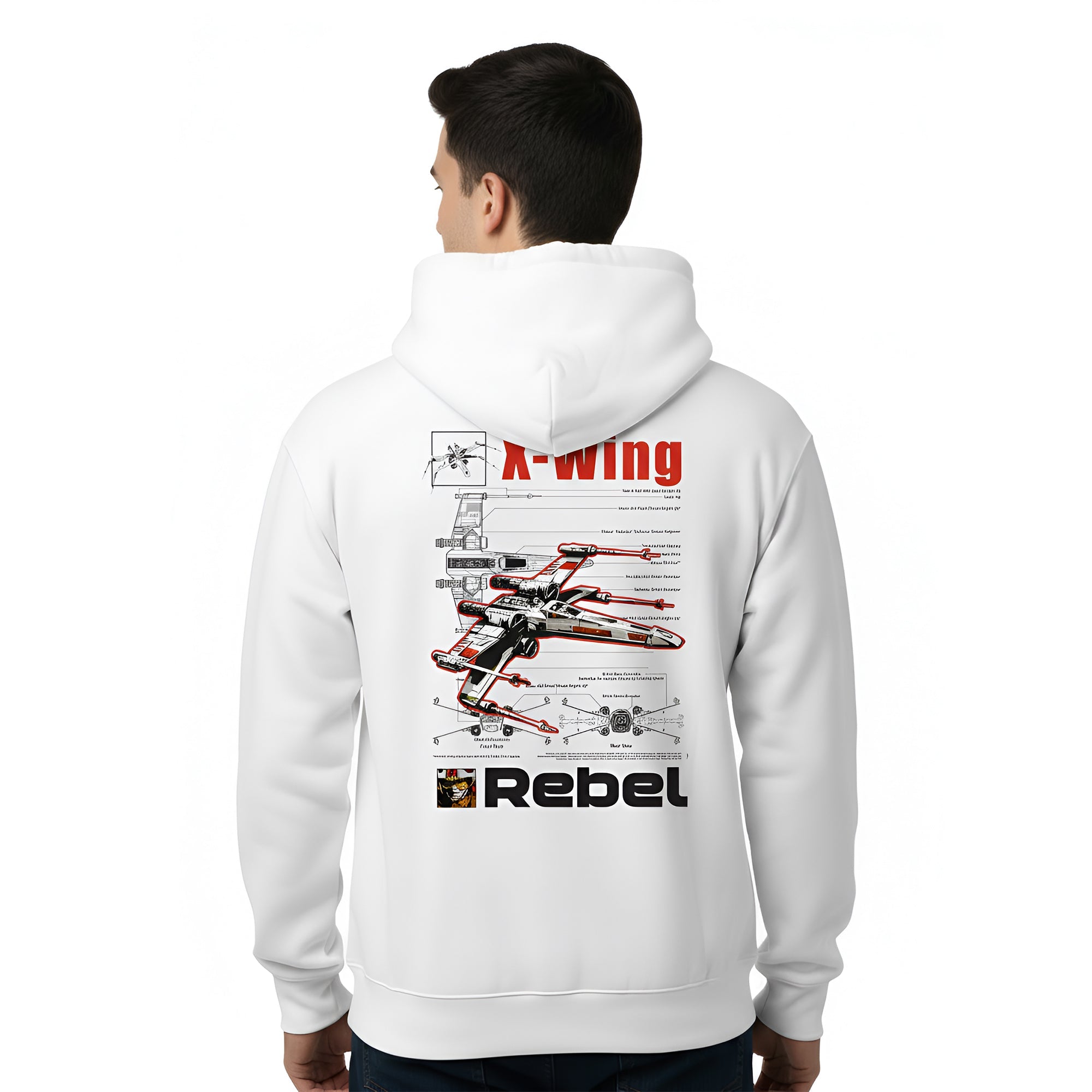 Hoodie Star Wars Hombre Mujer Blanco Disney Original X-Wing - Fan Army