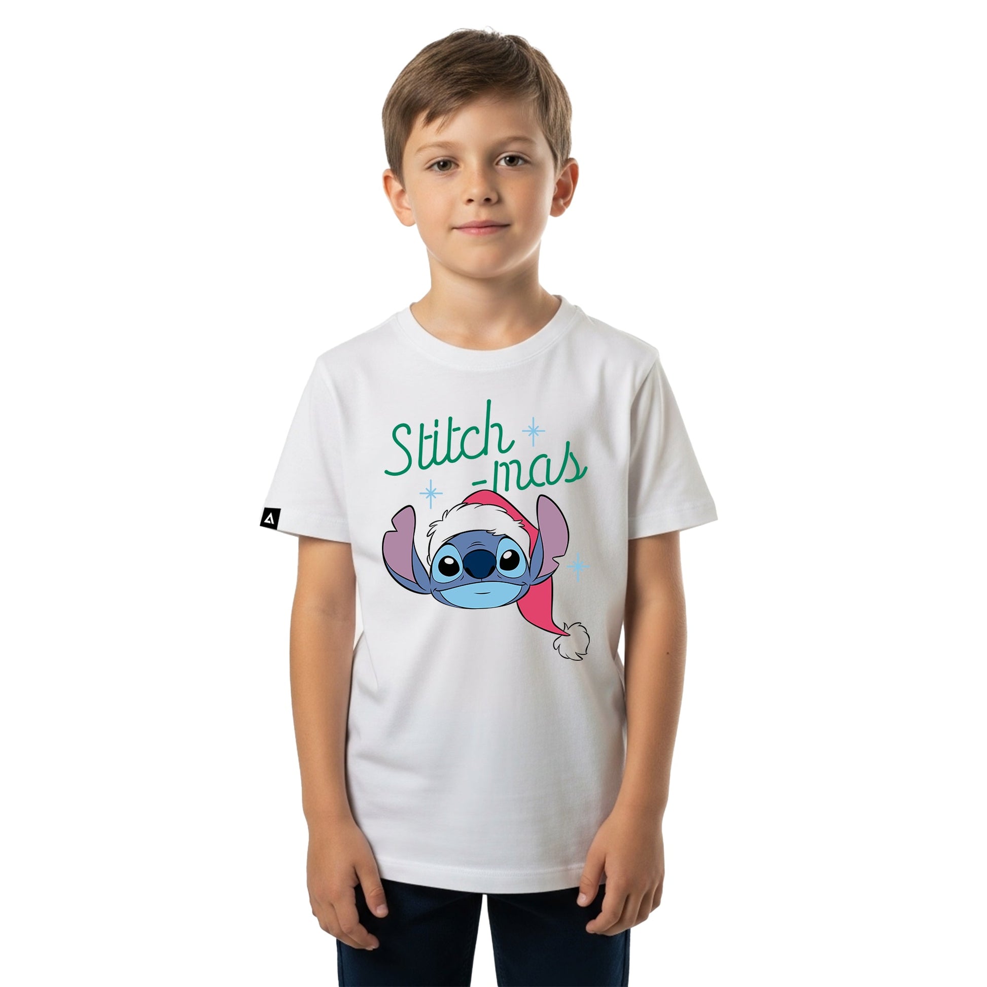 Playera Niño Stitch Navidad Niño Niña Blanco Disney Original Stitch-mas - Fan Army