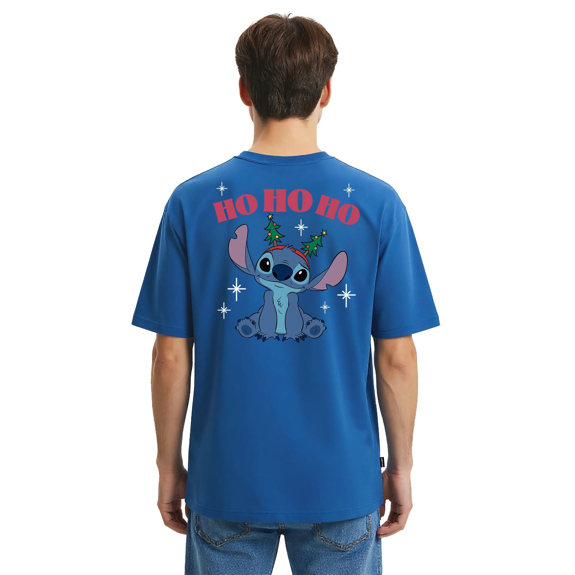 Playera Stitch Navidad Hombre Mujer Azul Rey Disney Original Merry & Bright Stitch - Fan Army