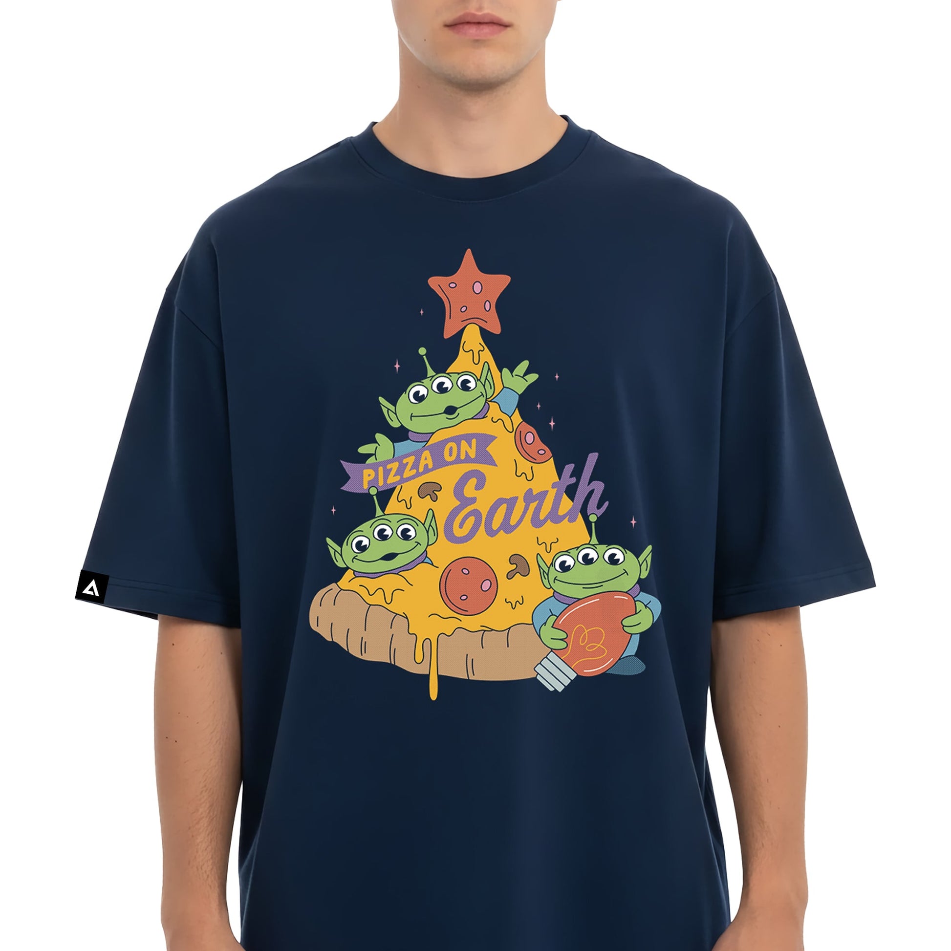 Playera Pixar Core Navidad Hombre Mujer Azul Marino Disney Pixar Original Pizza On Earth Toy Story - Fan Army