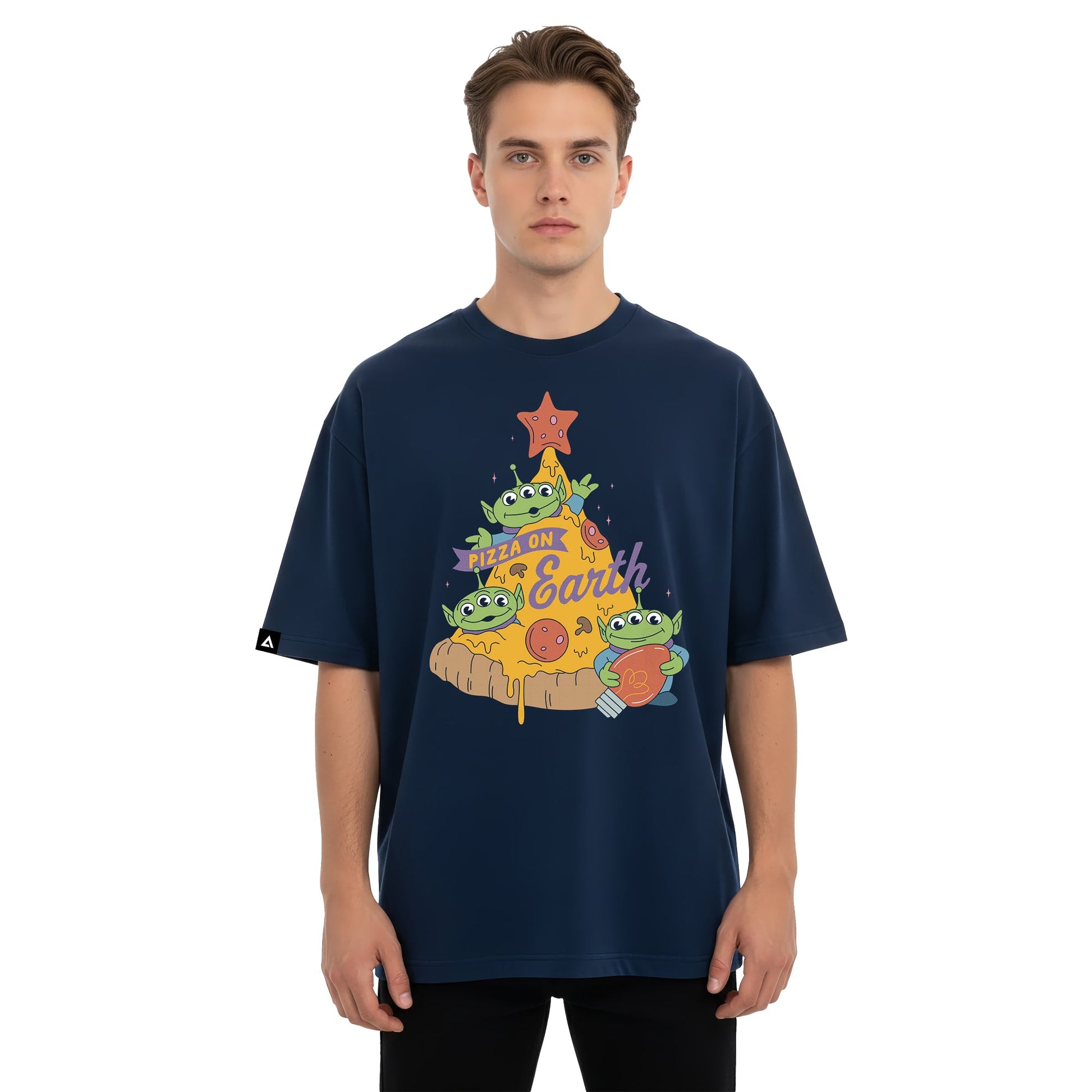 Playera Pixar Core Navidad Hombre Mujer Azul Marino Disney Pixar Original Pizza On Earth Toy Story - Fan Army