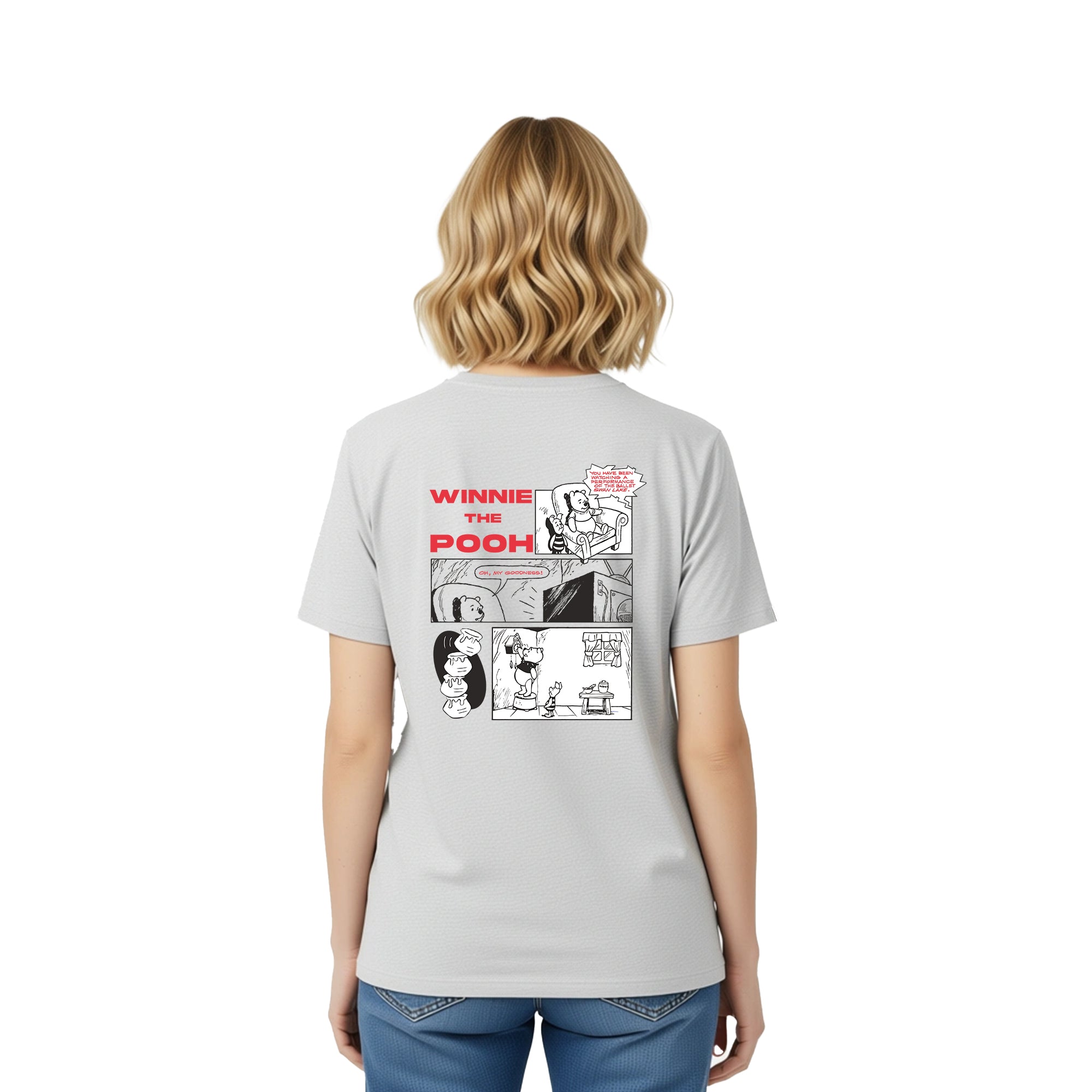 Playera Winnie the Pooh Hombre Mujer Gris Clásicos Disney Original Comic